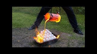 Experiment 1000 Degree Lava vs Eggs/ Эксперимент: 1000 Градусов Лава vs Яйца
