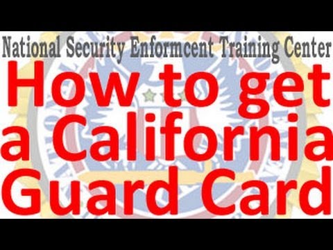 How To Get A California Guard Card Online Or In Person Brought To You By Myguardcard Com Nsetc Com Youtube