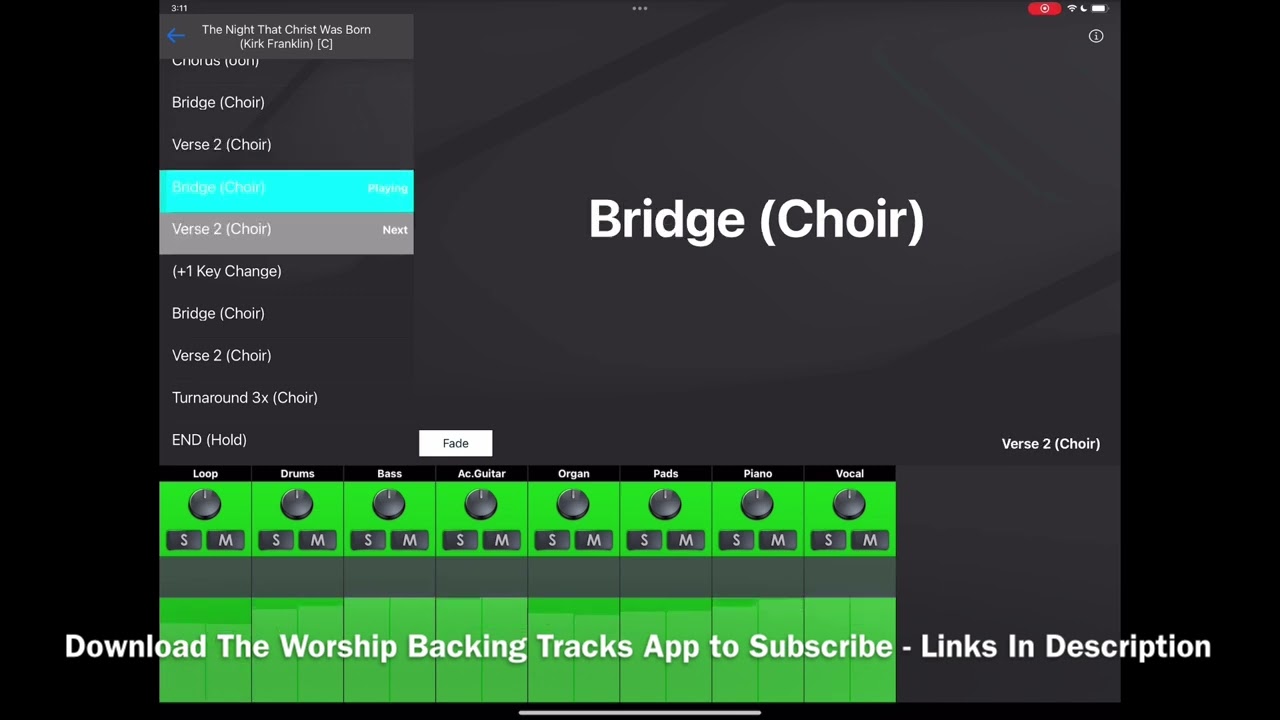 The Night That Christ Was Born (Kirk Franklin) Worship Backing Tracks App Preview