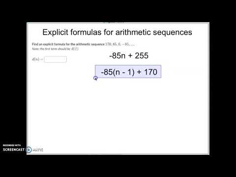 Explicit formulas for arithmetic sequences