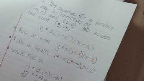 Writing the Equation of Parabola Give x-intercepts And A Point