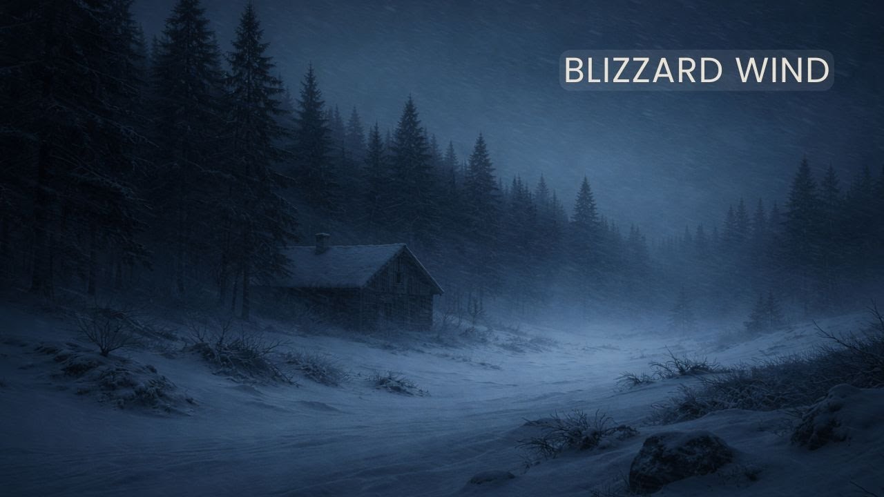 Blizzard Wind Outside Cabin – 10 Hours | Snowstorm Wind Sounds for Deep Sleep