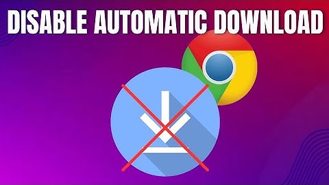 How To Disable Automatic Downloads On Chrome