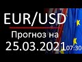 Прогноз форекс 25.03.2021, 7:30, курс доллара eur usd. Forex. Трейдинг с нуля. Заработок в интернете
