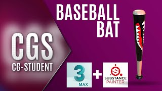 3ds Max Baseball Bat Modeling & Texturing in Substance Painter  | Game Asset Workflow | Hindi