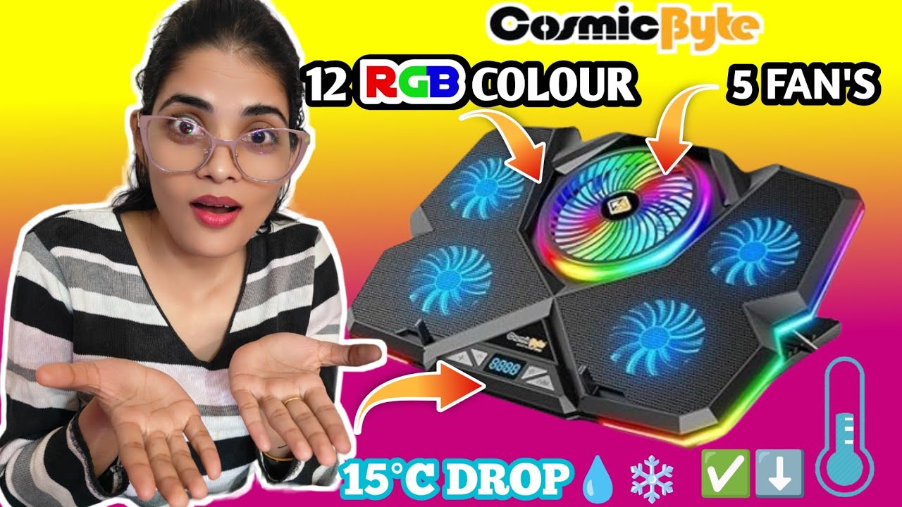 Cosmic Byte Cyclone RGB Laptop Cooling Pad 🔥 Unboxing &Full Review ...