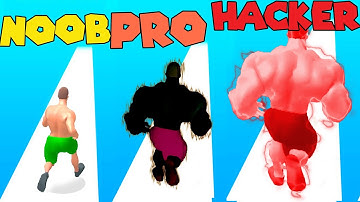 NOOB vs PRO vs HACKER in Muscle Rush ! (Level 63 - 74 )