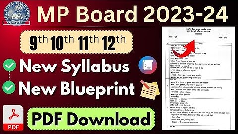 MP Board Reduced Syllabus & Blueprint 2023-24 PDF Download | 9th 10th 11th 12th | Blueprint 2024 PDF
