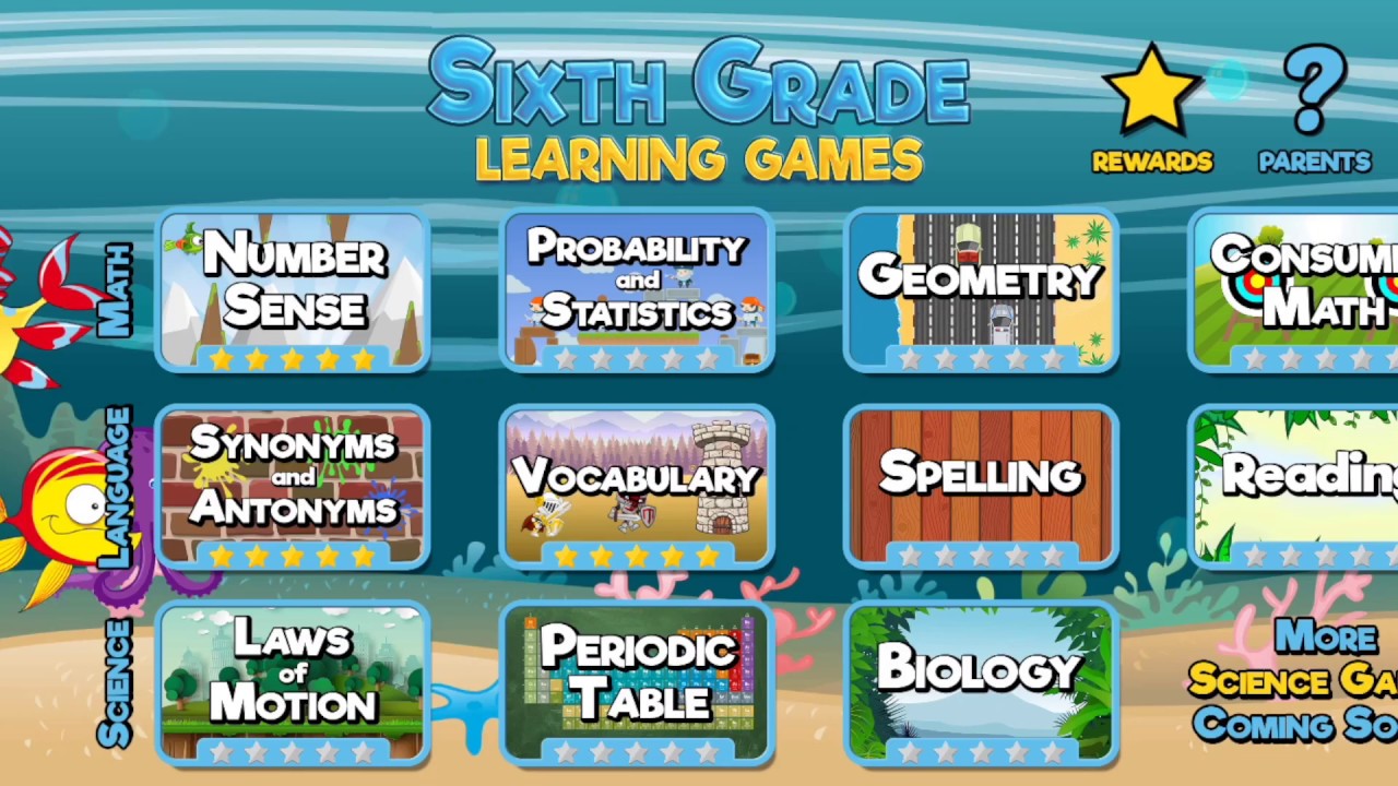 Sixth Grade Learning Games - App Preview - YouTube