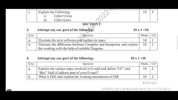 Aktu Question paper, MBA exam, KMBN108, Computer application in management paper