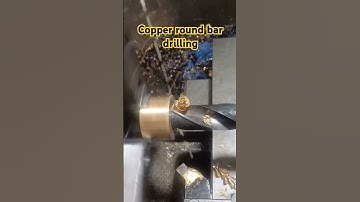 Drilling copper round bar #lathe #latheturning #machine #drillbits #satisfying #suscribe #like