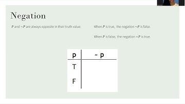 Truth Tables - Intro and Basic Negation Conjunction Disjunction Setups