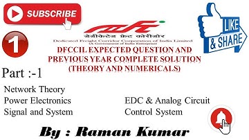 DFCCIL Executive Previous Year (S&T/ELECTRICAL)Ques. with Detailed Solutions (PART 1) MOST EXPECTED