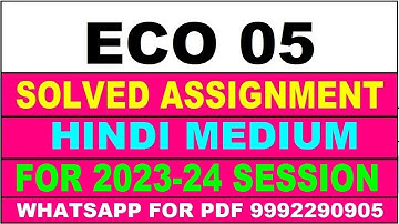 eco 05 solved assignment 2023-24 | eco 5 solved assignment in hindi 2024 | eco 5 2024