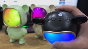 Loa bluetooth hình gấu mini X868, đèn led rgb đổi màu nhiều chế độ
