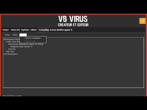 Editeur et Createur de Virus VB Net, C#, Batch, VBScript Source