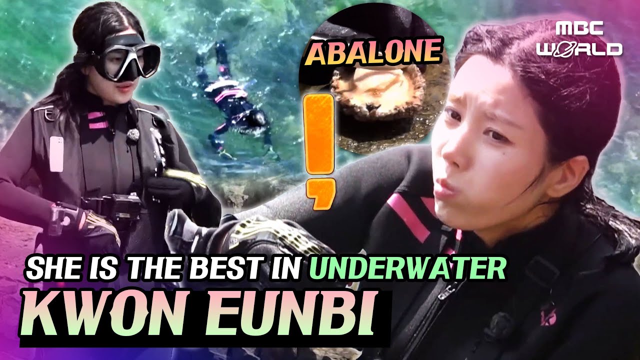 [SUB] Eunbi's Catching Tons of Abalones Underwater #KWONEUNBI