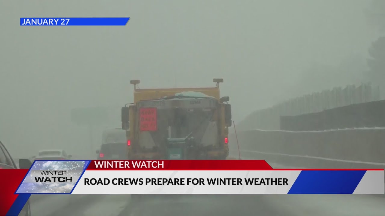 Road crews prepare for winter weather - YouTube