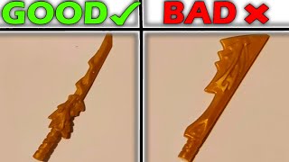 Ninjago Crystalized Golden Weapons VS Original - Which are best?