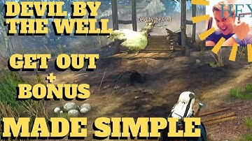 The Witcher 3 - Devil by the Well (Evidence, Bestiary,  and how to GET OUT of cave!)