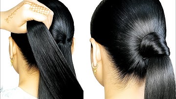 How to hide rubberband in ponytail | Ponytail hack | Hair style girl simple and easy