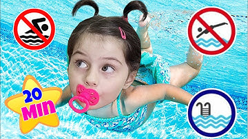 Mimi ensina a Irmã BEBÊ a nadar e Regras de Segurança na piscina | Mimi Julinha