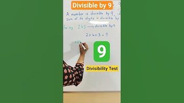 Divisibility Rules For 9 | Divisibility Rules | Divisibility Test For 9 #shorts  #divisibilityrule