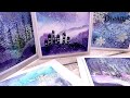 Very last minute Holiday card ideas- salt and watercolour technique #Laviniastamps