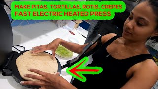 4-in-1 BrentWood TS-128 Tortilla Maker, Crepes Maker, Pita & Flatbread Pizza Crust Maker - YouTube