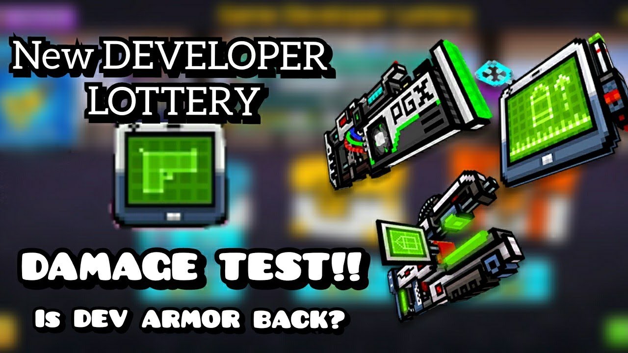 New Game DEVELOPER LOTTERY DAMAGE TEST! Is DEV ARMOR BACK? ( Pixel Gun ...