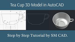 Tea Cup 3D Model in AutoCAD | Step by Step Tutorial #autocad #3d #teacup