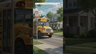 Wait… A Raccoon Is Driving the School Bus 😳🦝 #Shorts
