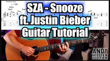 SZA - Snooze Guitar Tutorial (ft. Justin Bieber)