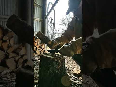 batoning wood with