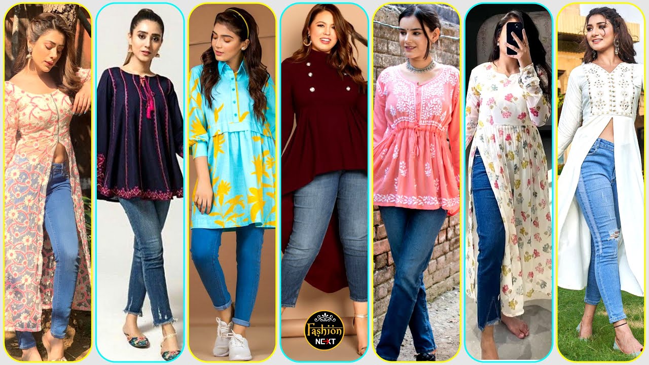 New Model Kurti Design With Jeans Ideas 2023 | Beautiful Kurti Design For  Jeans - YouTube