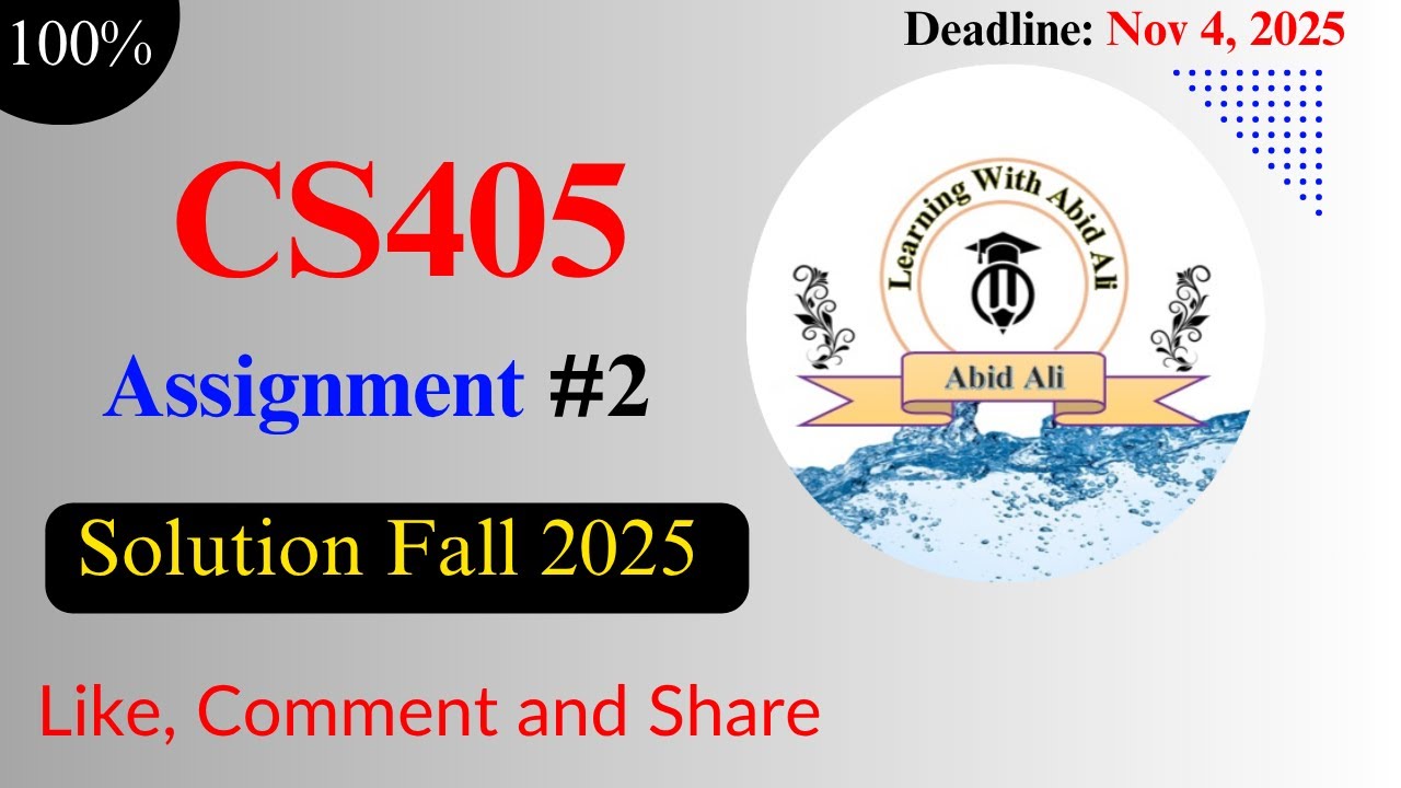 CS405 Assignment 2 Solution Fall 2025 - YouTube