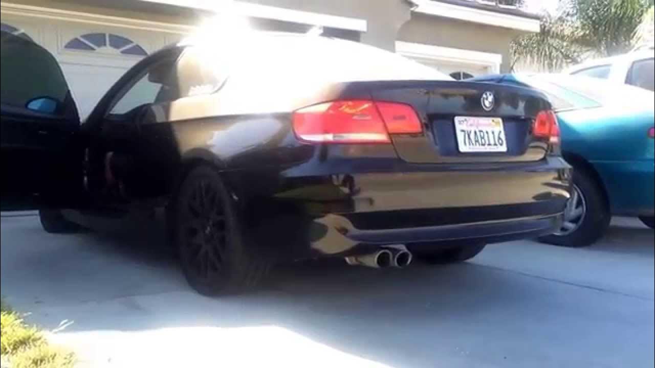 BMW E92 328i Resonator/Muffler Delete Straight Pipe + Cold Start and Revs YouTube