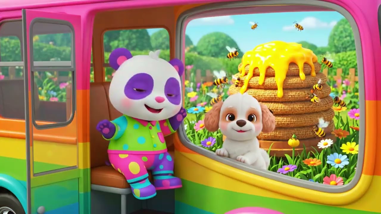 Wheels on the Bus Animal Parade | Educational 3D Cartoon for Kids