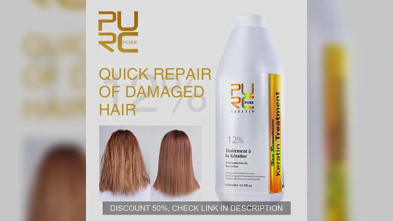 PURC Brazilian Keratin Hair Treatment Smoothing Straightening Repair Damaged Hair Keratin Profession