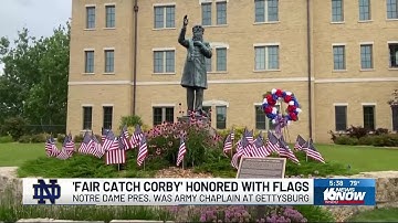 ‘Fair Catch Corby’ honored with flags