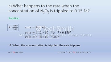 Discussing kinetics of a first order reaction (rate & rate law for decomposition of N2O5) (14.29)