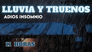 Lluvia y Truenos, Tormenta Fuerte en Techo  Lluvia Relajante Para Dormir Rápido, Alivio Del Estrés