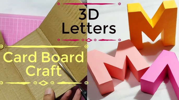 How to Make 3D Letters from Cardboard letter W , 3D letter DIY, Marquee  letters , Cardboard Crafts 