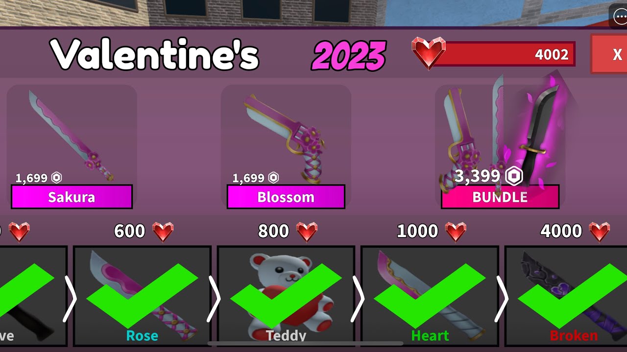 Showing off the mm2 items valentines event YouTube