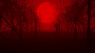 Graveyard Blood Moon Halloween 4K Animated Motion Background Wallpaper Screensaver