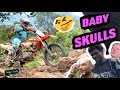 Enduro friends ride baby skulls dirtbike trail 