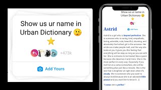 Show us your name in urban dictionary Instagram chain story Trending add yours sticker links