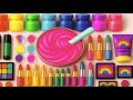 Satisfying Slime ASMR Video I DIY How to Make Rainbow Shiny Slime mix Makeup Cosmetics Candy Glitter