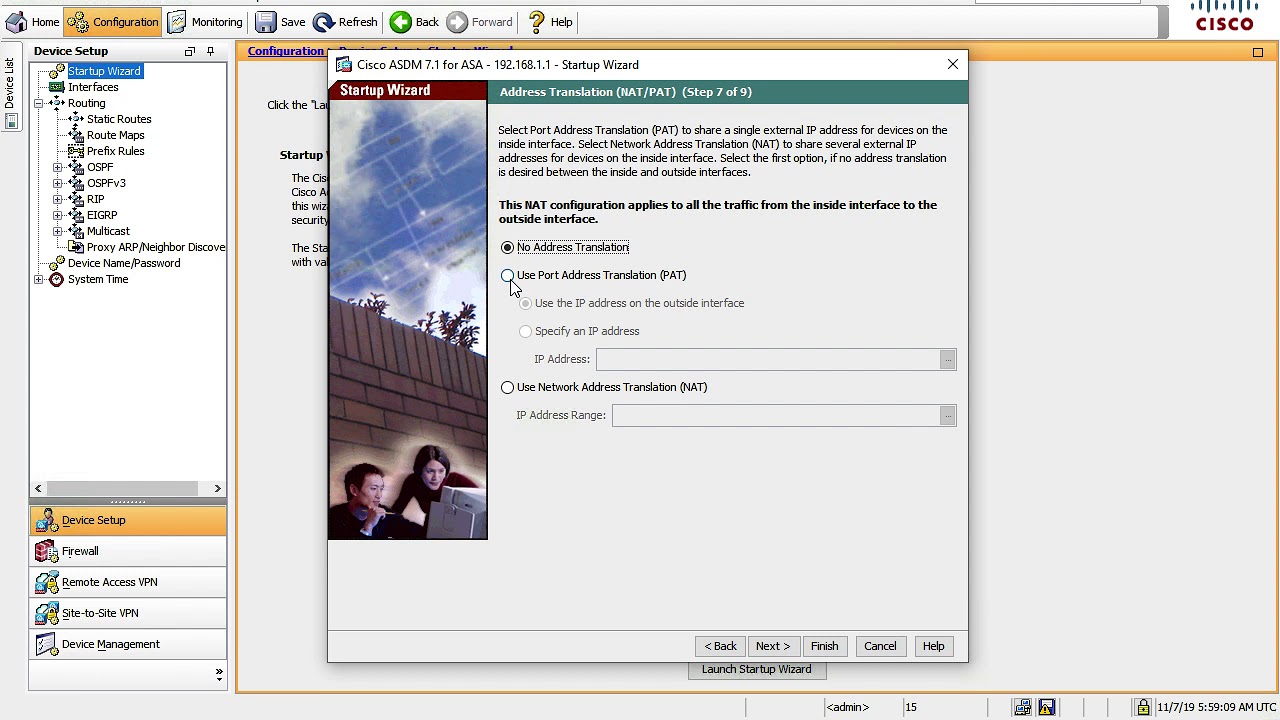 ASA 5505 initial config with the startup wizard - YouTube