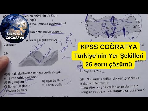 Türkiye'nin Yer Şekilleri Soru Çözümü 2024 kpss coğrafya